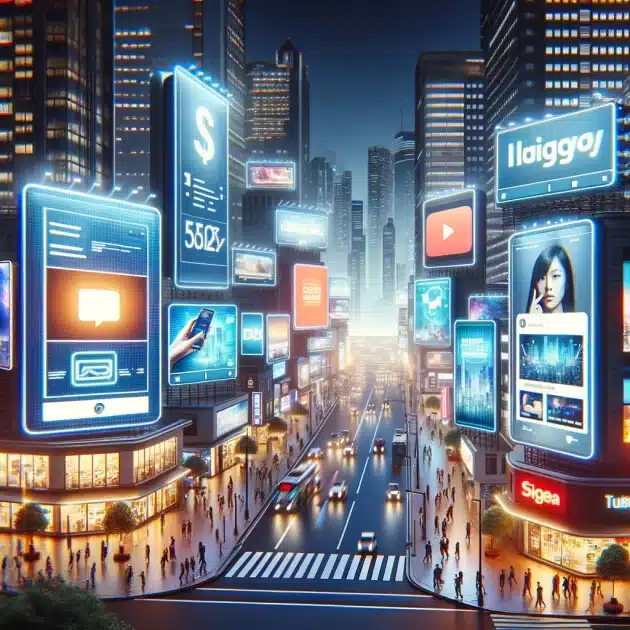 Cityscape with Digital Advertising